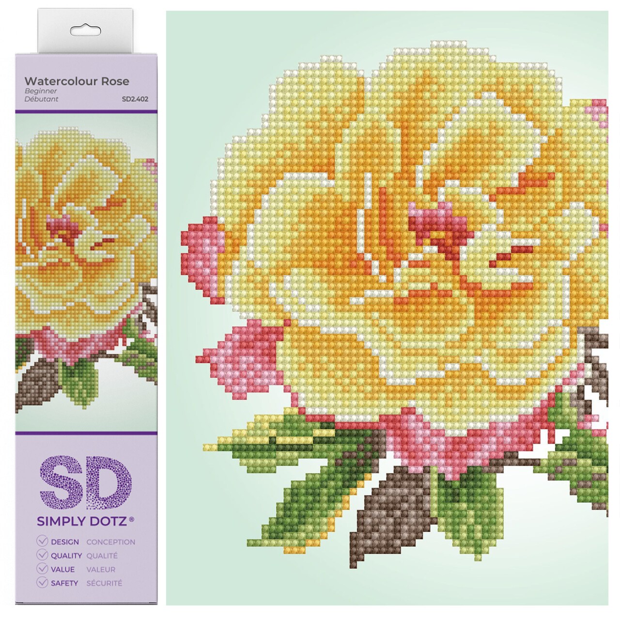 Diamond Dotz Watercolour Rose Diamond Painting Kits for Adults - Diamond Art Kits a Relaxing Creative Craft Kit with Dotz Gems 9.1x9.8
